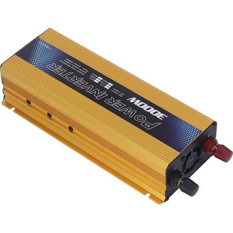 Convertisseur de tension pur sinus 3000W 12V continu vers 220V alternatif 50Hz prise USB ventilateur couleur doré pour voiture (1/5)