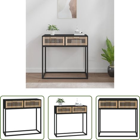 Holzwerkstoff -  Konsolentisch Schwarz 80x30x75 cm Holzwerkstoff und Eisen (1/5)