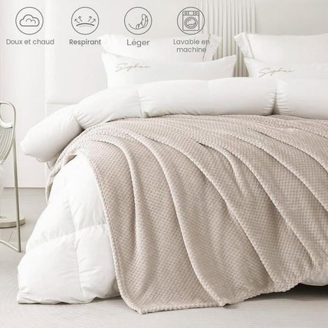 Pid Couverture Poire,Jeté de Canapé en Fnelle,220 x 240 cm,Couverture de Lit Doux et 220 x 240 cm CAMEL COUVERTURE (1/5)