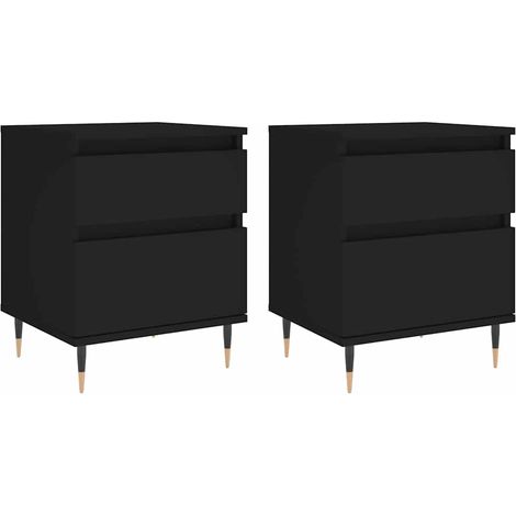 Maison Exclusive - Comodini 2pz Neri 40x35x50 cm in Legno Multistrato (1/5)