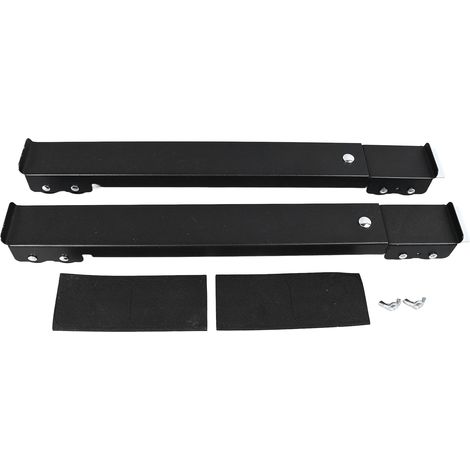 Rouleau d'appareil noir extensible pour Machine à laver, support de chariot, 16 roues avec frein, roulement de 661lb, Base mobile pour réfrigérateur, 2 pièces (1/5)