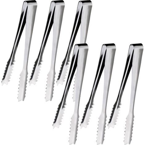 Pince à Glaçons, 6 Pièces Pince a Sucre, Pince Bonbon, 15,2cm, pour Cuisine, Café, Fête, Bar et Buffet (1/5)