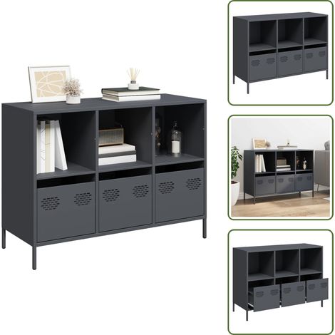 Buffet anthracite 101,5x39x73,5 cm acier laminé à froid - Buffet - Buffets - Meuble De Rangement - Meuble Buffet (1/5)