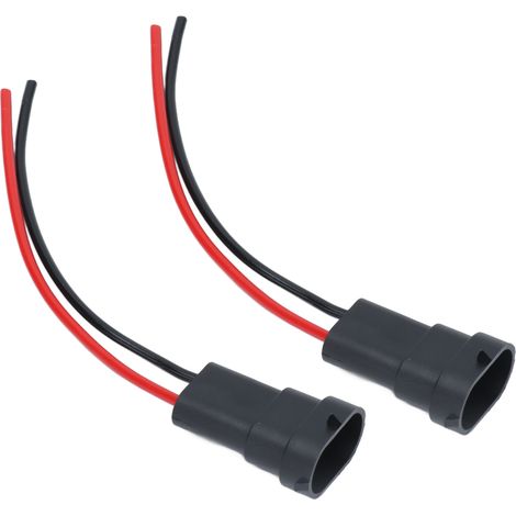 Lot de 2 câbles de prise mâle pour phare 12V avec fil cuivre pour ampoule H11 H8 880 890 (1/5)