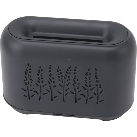 Diffuseur d'arômes Flame, silencieux, arrêt automatique, connexion USB, humidificateur avec lumière colorée, 130 ml, gris-noir (1/5)