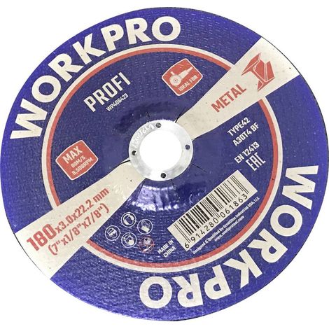 WorkPro WP406423 Disque à tronçonner 180 mm 10 pc(s) métal