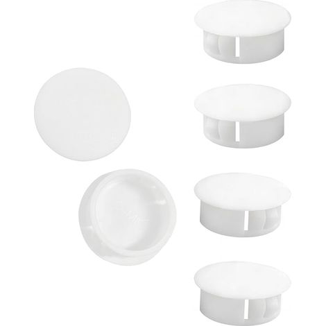 10 Pièces 35mm Bouchons en Plastique Rond, Cache Trou Meuble, Blanc, Bouchon de Trou de Percage pour Verrouillage Trou Meubles