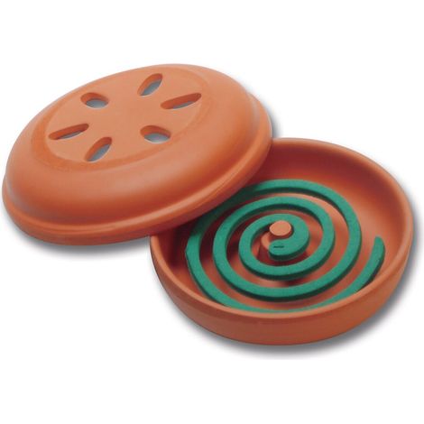 Coccio diffusore forato con 2 spirali profumatori citronella -Bianco (1/5)