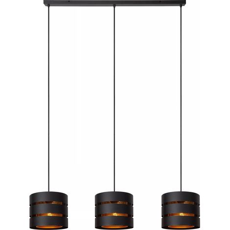 Suspension triple moderne noir/or Rosas 3xE27 Lucide (1/5)