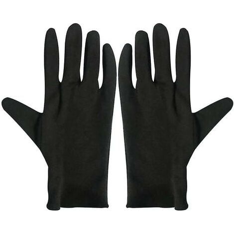 Moisturizing Cotton Gloves for Eczema. 12 Pairs of Black Cotton Gloves for Dry Hands.