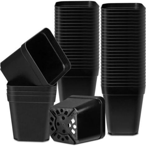 Pots pour Semis, 200 Pièces Carré 7cm Réutilisables avec Drainage pour Repiquage (1/5)