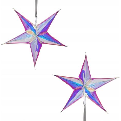 Étoile de sapin de Noël, décoration de sapin, LED, lot de 2 pièces + télécommande (1/5)