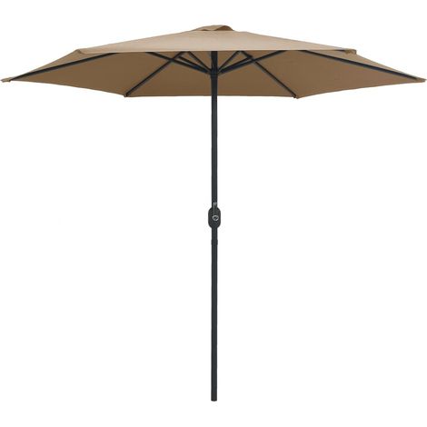 Parasol de jardin et mât en aluminium 270x246 cm Taupe