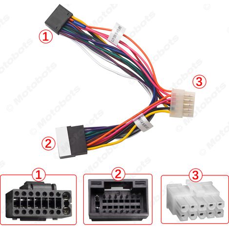Suitable for Android large-screen navigation, 16-pin 24V to 12V step-down cable, 16-pin conversion cable for trucks, power adapter. (1/4)