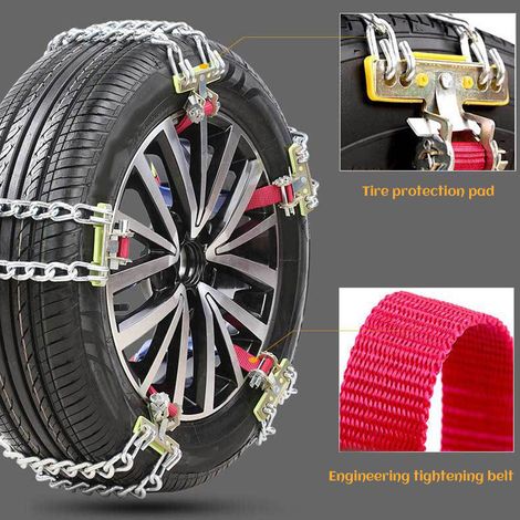 2 Chaînes à neige antidérapantes, chaînes pneu anti-glisse pour voiture, SUV et camion, lot de 2, sécurité hiver renforcée. (1/5)