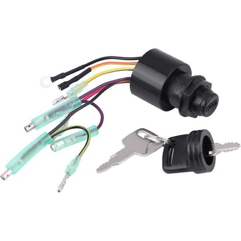 Interruptor de encendido, conjunto de interruptor de llave de encendido para caja de control remoto fueraborda 87-17009A5 (1/5)