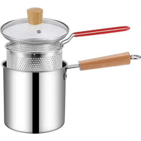 Friteuse inox 3L - - Acier inoxydable 304 - Capacité 3 litres - Panier à friture inclus