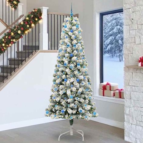 Künstlicher klappbarer Weihnachtsbaum Grün und Weiß 240 cm