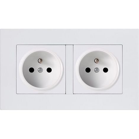 Doppelsteckdose 2P+E 16A vorverkabelt Weiß