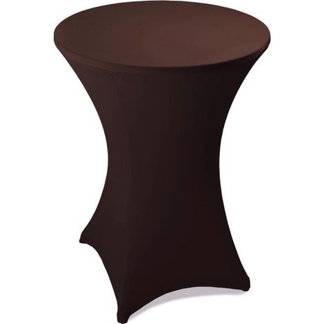 Stehtischhusse Stretch Stehtisch Ø 60 70 80 cm Husse Tisch Hussen Bistrotisch 80cm Ø / Dunkelbraun