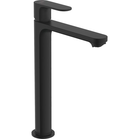 Hansgrohe Rebris S - Miscelatore per lavabo da appoggio, con sistema di scarico, CoolStart, nero opaco 72580670 (1/5)