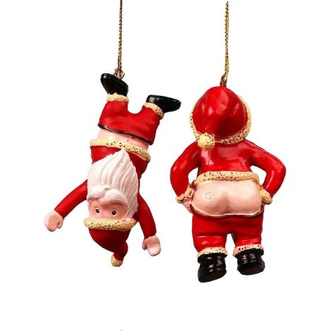 2er-Set Weihnachtsmann-Weihnachtsschmuck, Christbaumschmuck, Fensterschmuck, kleine Anhänger (1/5)