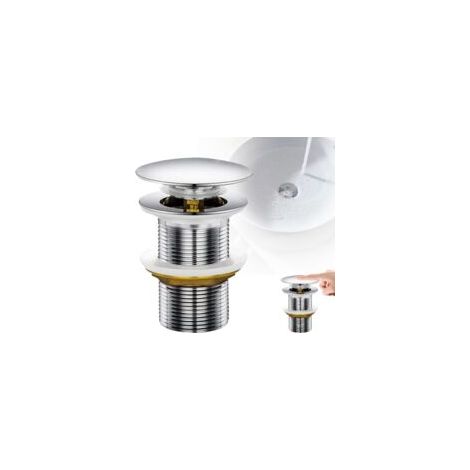 Bonde de Lavabo, Pop Up Bonde Lavabo Universel, Bonde Lavabo Clic Clac,Vidage Salle de Bain Acier Inoxydable Sans Trop-Plein Anti-Colmatage Argent pour Vasque Salle de Bain Avec Universel (1/5)