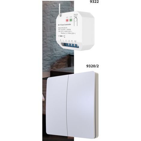RELE' DOPPIO CON PULSANTE DOPPIO PER TAPPARELLE '9304' art. 9320/2 + 9322