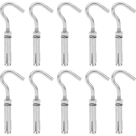 Lot de 10 crochets à vis d'expansion en acier inoxydable 304 pour fixation sur mur, béton ou brique - M6 (1/5)