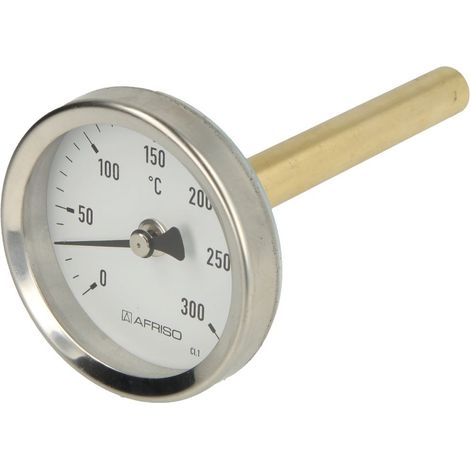 Thermomètre à cadran bimétallique 0-300°C sonde 100 mm avec boîtier 63 mm