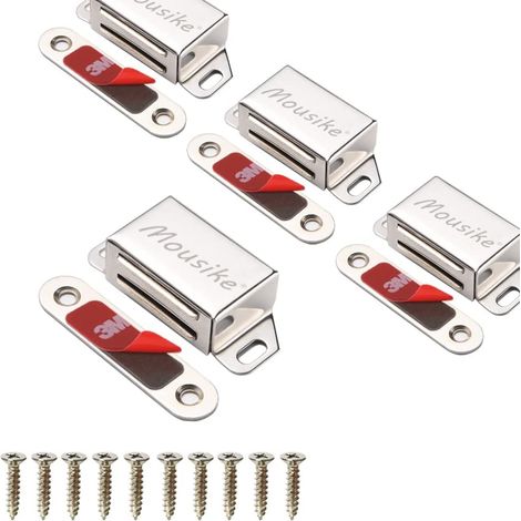 Verrou magnétique de porte de 15 kg en acier inoxydable, adapté aux armoires de cuisine, penderies, placards, portes, tiroirs et boucles de verrouillage.