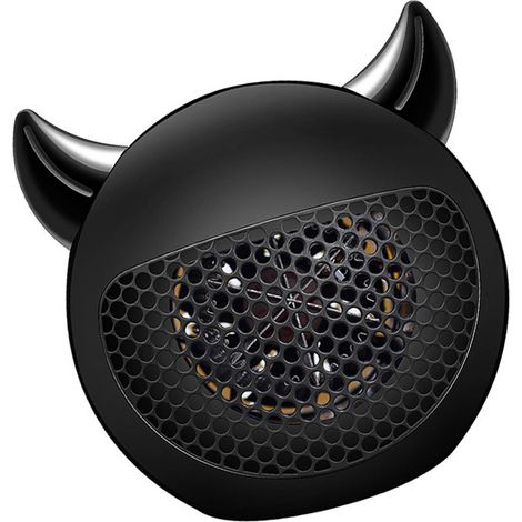 Mini chauffage rapide température constante forme diable mignon compact portable radiateur électrique noir prise CN 220V (1/5)