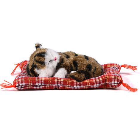 Peluche Chat Dormant pour Enfant (Noir Marron) (1/5)