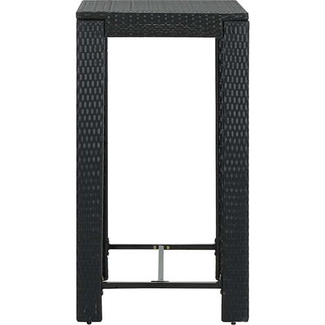 Maison Exclusive - Tavolo da Bar da Giardino Nero 60,5x60,5x110,5 cm Polyrattan (1/5)