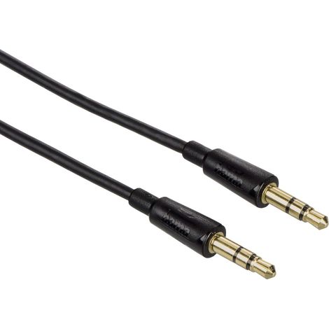 Klinken-Kabel 3,5mm Flexi-Slim 0,5m Schwarz