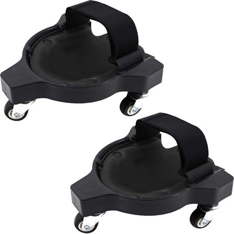Set di 2 ginocchiere flessibili con ruote per giardino e cantiere, colore nero.