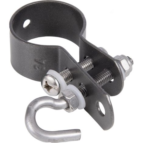 Alberts 655563 Fascetta per barre di tensionamento per recinzione zincata, con rivestimento in plastica antracite metallico Ø fascetta 38 mm (1/4)