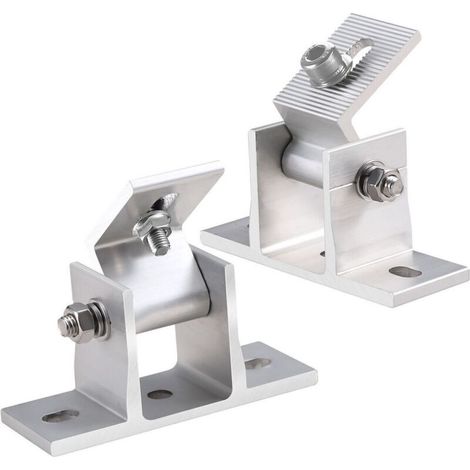 Support Solaire Réglable - Pour Toiture Plate En Tôle - Inclinaison Ajustable 10° À 30° - Aluminium AL6005-T5 - 4 Pièces (1/5)