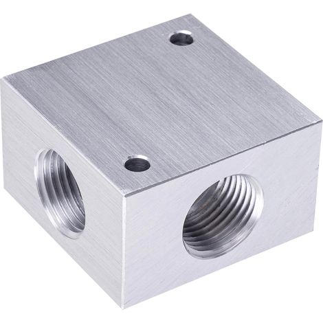 Pneumatischer Verteilerwürfel für Kompressor 4x 1/2 Zoll Aluminium PRO (1/3)