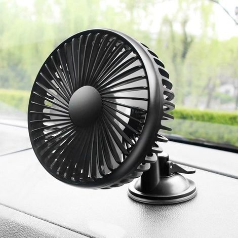 Mini ventilatore elettrico portatile 2 in 1 per auto, interfaccia USB, 12V/24V, tipo a ventosa, compatibile con l'aria condizionata dell'auto. (1/4)