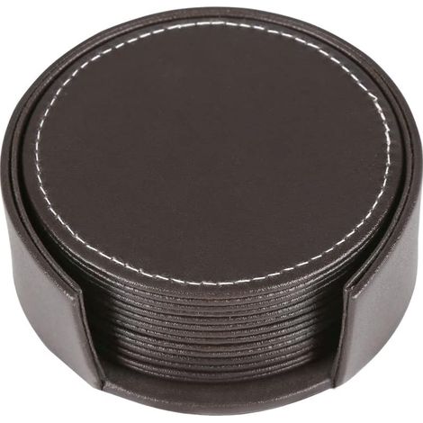 6er-Set Untersetzer, Tischsets, Kaffeeuntersetzer, Isolieruntersetzer mit Halter (Braun)