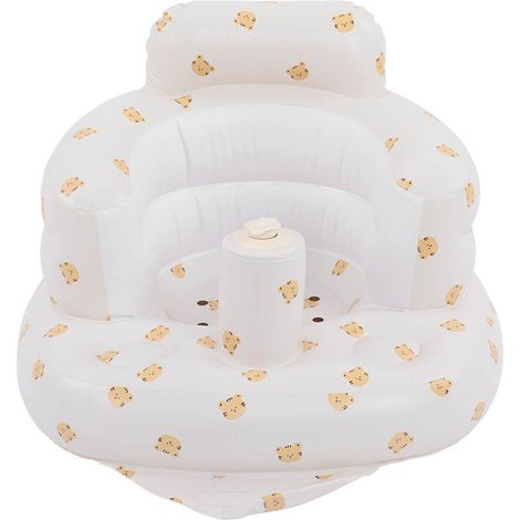 Siège de bain gonflable pour bébé en PVC souple avec motifs d'animaux de dessin animé (1/5)