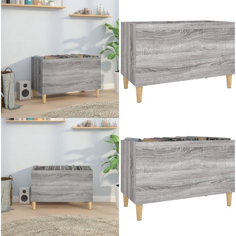 Armoire à disques sonoma gris 74,5x38x48 cm bois d'ingénierie - Meuble À Disques - Armoire À Disques - Rangement Vinyl - Étagère Disque - Support Vinyle - Home & Living (1/5)