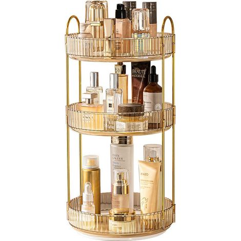 Étagère rangement rotative cosmétiques, organisateur salle de bain sans perçage (1/5)