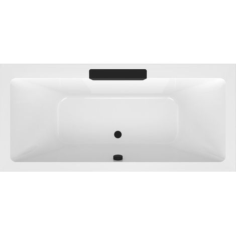 CASCATA Baignoire Rectangulaire 185x85x45cm, Bec Cascade Noir (1/4)