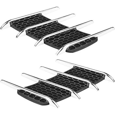 Adhésif pour prise d'air, paire de garnitures latérales de capot, capot extérieur, entrée d'air latérale, ventilation, sortie d'air style requin (1/4)