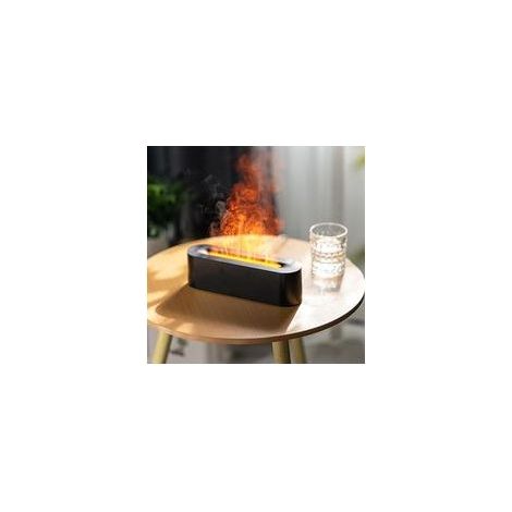 150 ml Diffuseur de flamme de cheminée, diffuseur d'huiles essentielles d'aromathérapie avec minuterie et arrêt automatique, 7 lumières LED apaisantes, humidificateur ultrasonique à brume froide de (1/5)