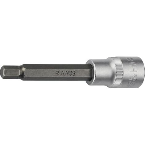 Jeu de clés à douille 1/2 po. 6 pans creux ouv. de clé 7 mm longueur 100 mm (1/4)