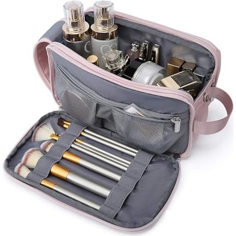 Trousse de toilette voyage, organisateur cosmétiques kit rasage étui rangement portable (1/4)