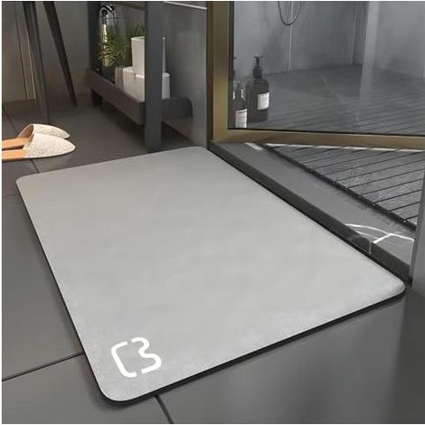 40×60cm Non-Slip Bath Mat Absorbent Bathroom Mat Diatomite Microfiber Soft Bath Mat Quick Drying (1/4)